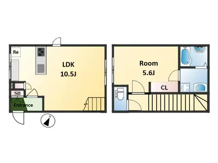 BELLA VISTA JUJO(1LDK/1階)の間取り写真