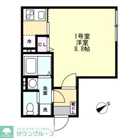 ベイルーム矢部リエート(1K/3階)の間取り写真
