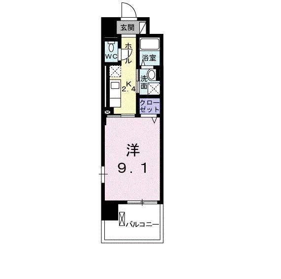 アンジュラピス(1K/2階)の間取り写真