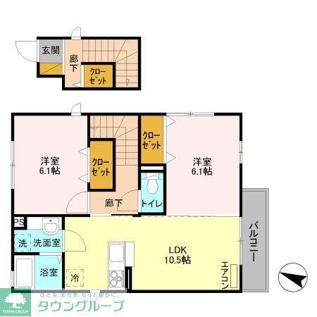 D-COURT西初石III(2LDK/2階)の間取り写真