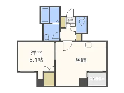 エスポワール204(1LDK/9階)の間取り写真