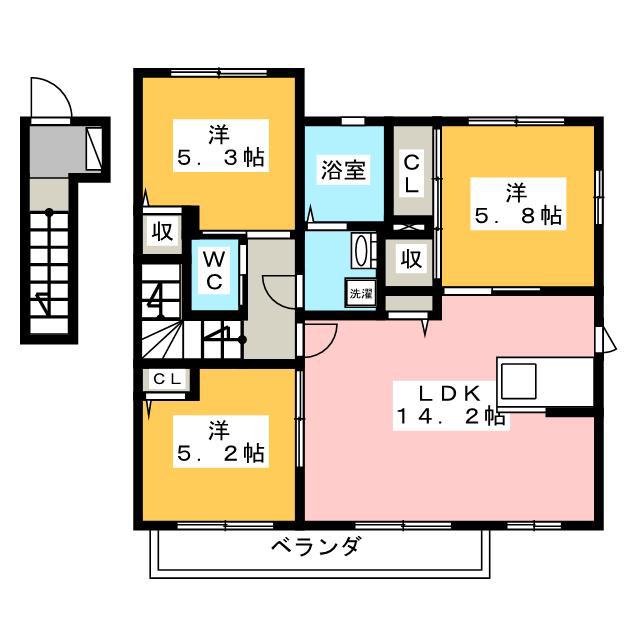 PINE富塚II(3LDK/2階)の間取り写真