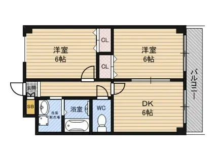 Mプラザ城東六番館(2DK/10階)の間取り写真