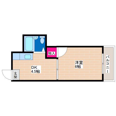 ハイツブローグレス(1DK/3階)の間取り写真