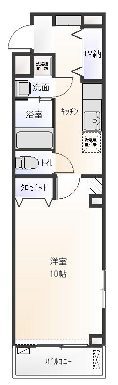 アスティオス(1K/1階)の間取り写真