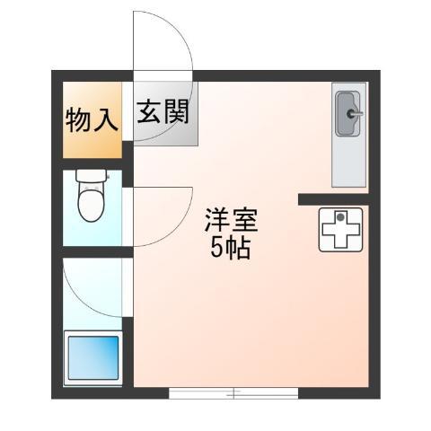 サンローズ小林(ワンルーム/3階)の間取り写真