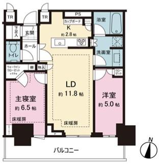 パークタワー西新宿(2LDK/15階)の間取り写真