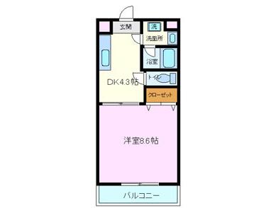 カミーノ・S(1DK/3階)の間取り写真