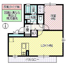 みどりのエアリーS(1LDK/1階)の間取り写真