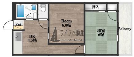 メゾン寿(2DK/2階)の間取り写真