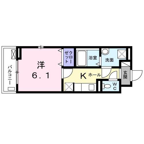 ラシュレ十条(1K/2階)の間取り写真