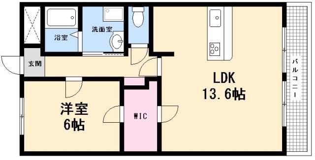 田清ビル(1LDK/2階)の間取り写真