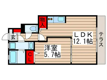 ルミナスコート(1LDK/1階)の間取り写真
