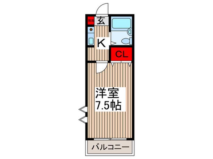 ヴィバ司(1K/2階)の間取り写真