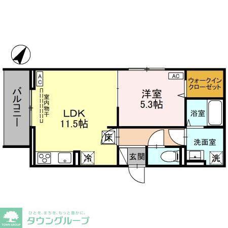 ノーブルヴィラ宮原(1LDK/1階)の間取り写真