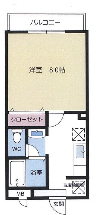 KURADO片柳(1K/1階)の間取り写真