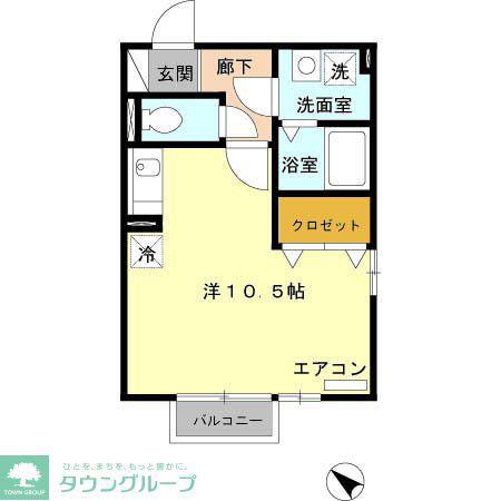ベルテ・イマイ(ワンルーム/2階)の間取り写真
