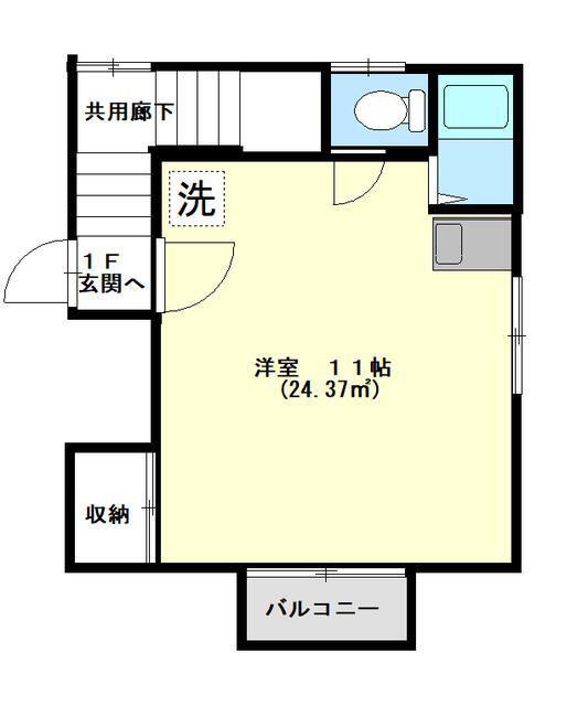 パークサイドあかね台D(ワンルーム/2階)の間取り写真