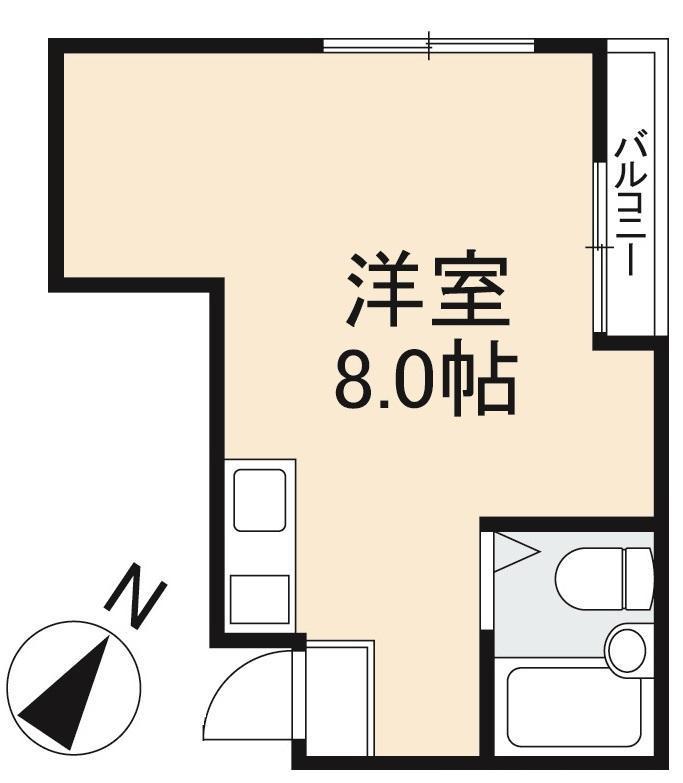 フォルテI(ワンルーム/3階)の間取り写真