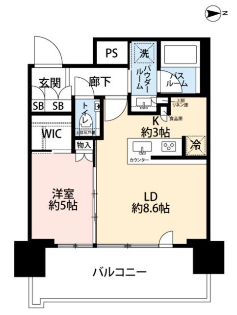 品川イーストシティタワー(1LDK/4階)の間取り写真