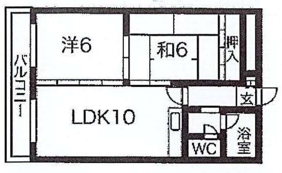 ネスト白石(2LDK/3階)の間取り写真