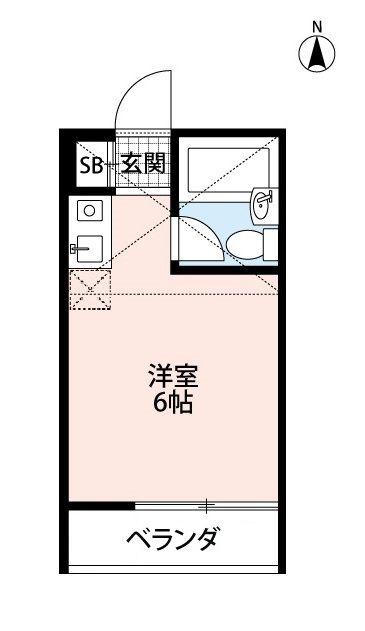 ドミール石川(ワンルーム/2階)の間取り写真