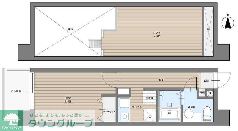 CAVANA東駒形(1K/6階)の間取り写真