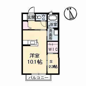 SKガーデン B棟(ワンルーム/2階)の間取り写真