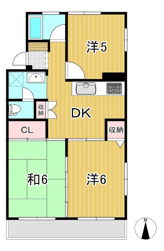 ハイツことぶき(3DK/1階)の間取り写真