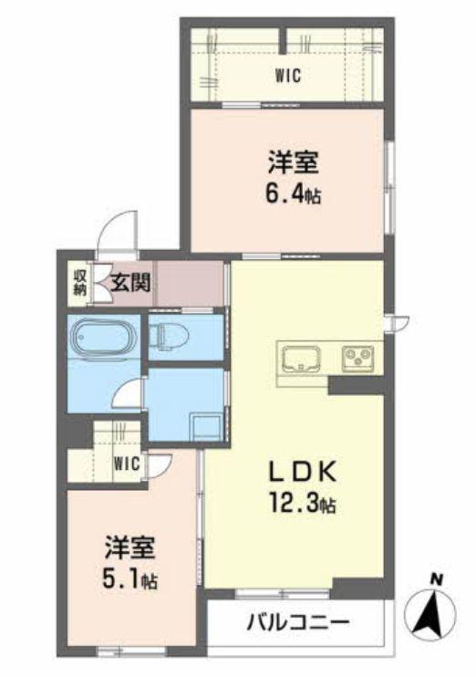 シャーメゾンアムール(2LDK/3階)の間取り写真