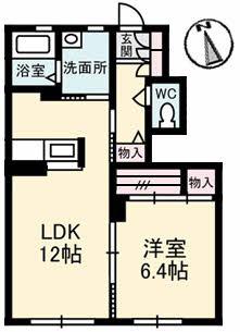 シャーメゾン ティアラ A棟(1LDK/1階)の間取り写真