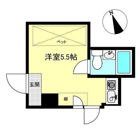 レジデンシャル西堀(ワンルーム/8階)の間取り写真