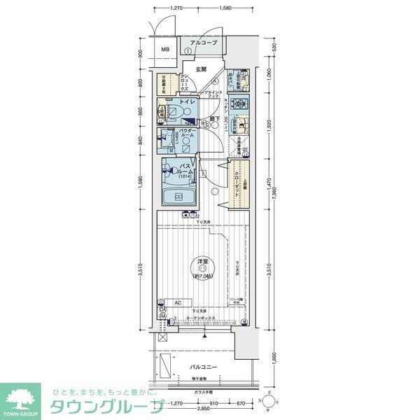 エステムコート名古屋栄プレシャス(1K/12階)の間取り写真