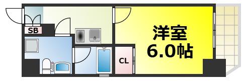 ネクストステージ本町(1K/4階)の間取り写真