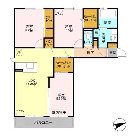 パストラル(3LDK/2階)の間取り写真