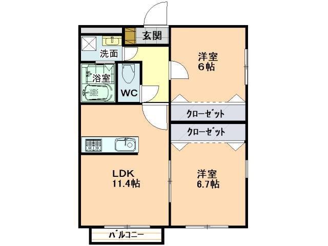 グレイスメゾン立石2番館(2LDK/1階)の間取り写真