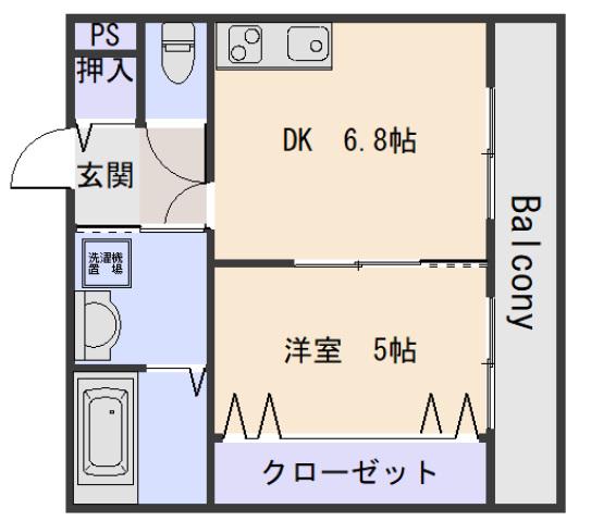 EBISU BLD(1DK/2階)の間取り写真