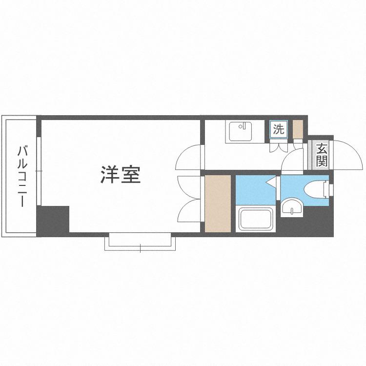 ダイナコートスタシオン博多(1K/2階)の間取り写真