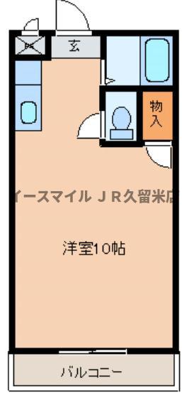 プライマリー久留米大東(ワンルーム/3階)の間取り写真