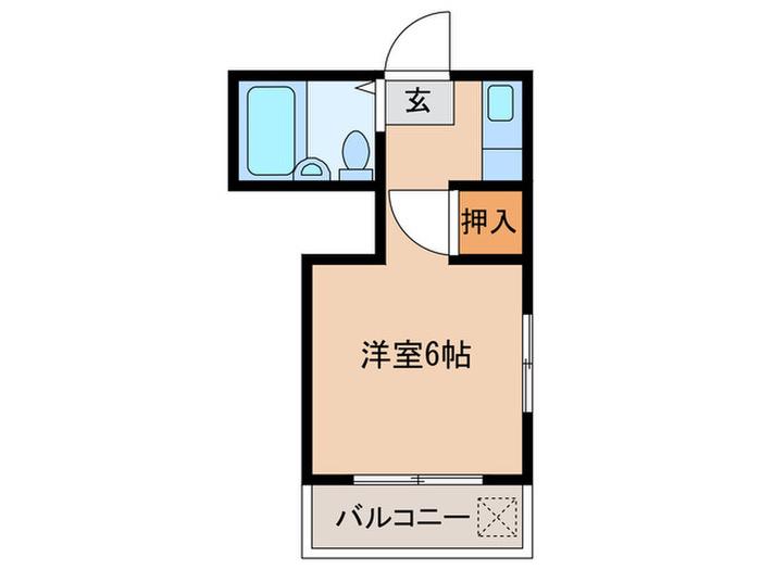 パームハウス姪浜(ワンルーム/1階)の間取り写真