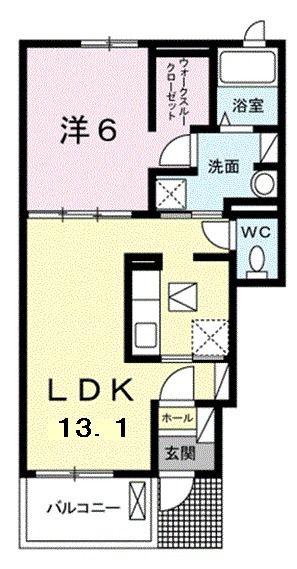 セジュール(1LDK/1階)の間取り写真
