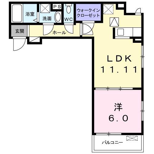 ラピス ブラオ(1LDK/1階)の間取り写真