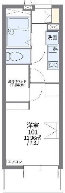 レオパレスB&R(1K/2階)の間取り写真