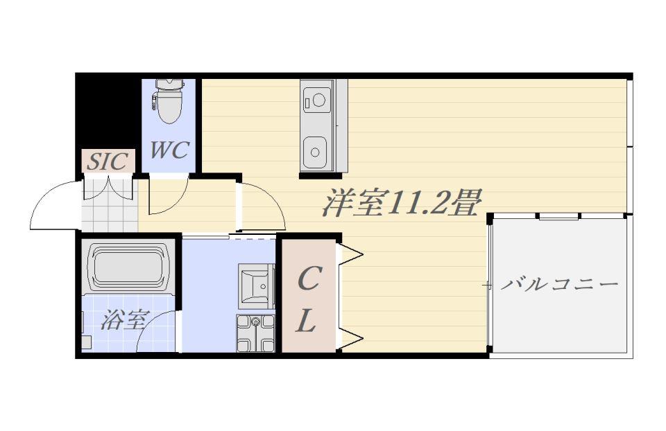 アークネスト高見馬場(ワンルーム/8階)の間取り写真