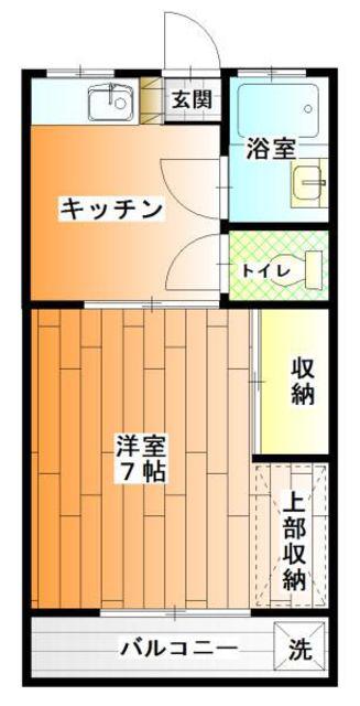 コーポ第1大木(1DK/1階)の間取り写真