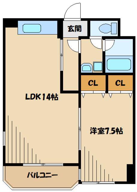 メゾンドA2(1LDK/4階)の間取り写真