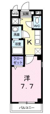 ハイビレッジ六甲(1K/3階)の間取り写真
