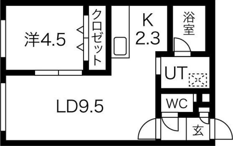PROSPERITY手稲(1LDK/2階)の間取り写真