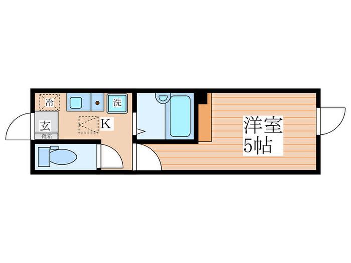 カロクティル(1K/1階)の間取り写真