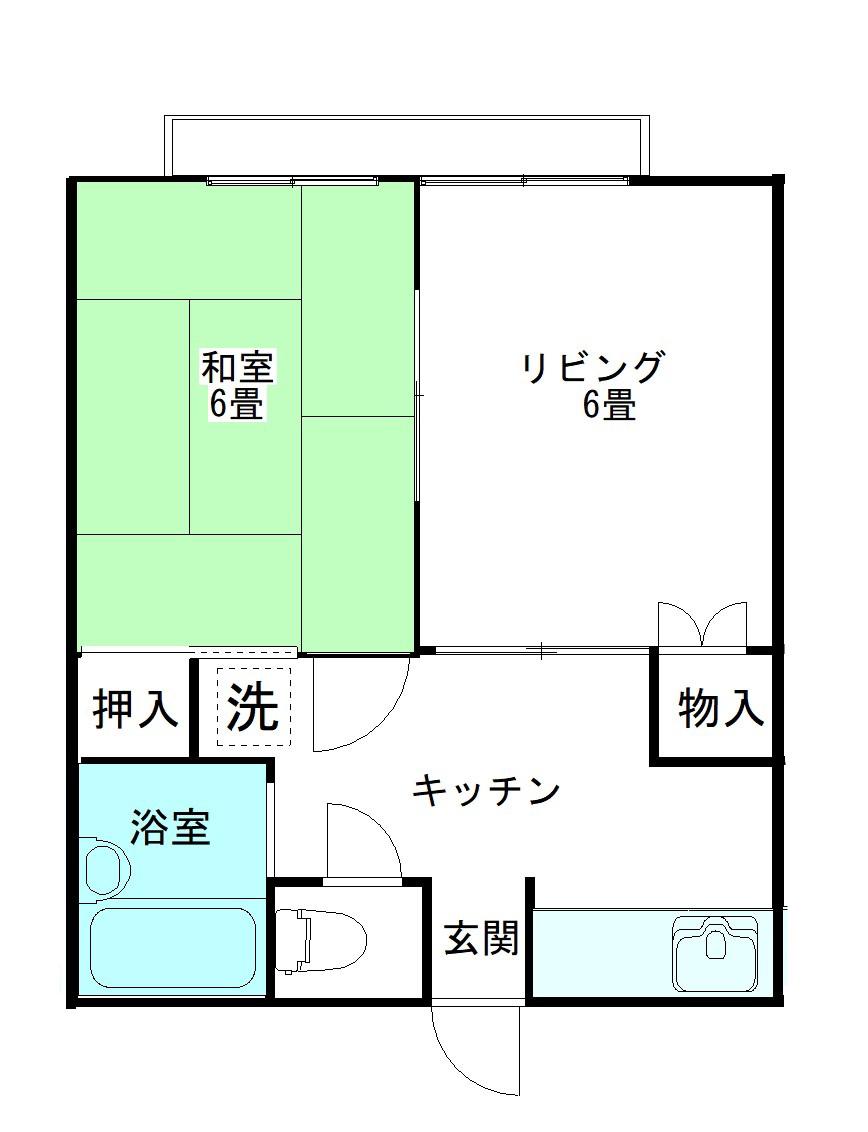 曙コーポB棟(2K/2階)の間取り写真